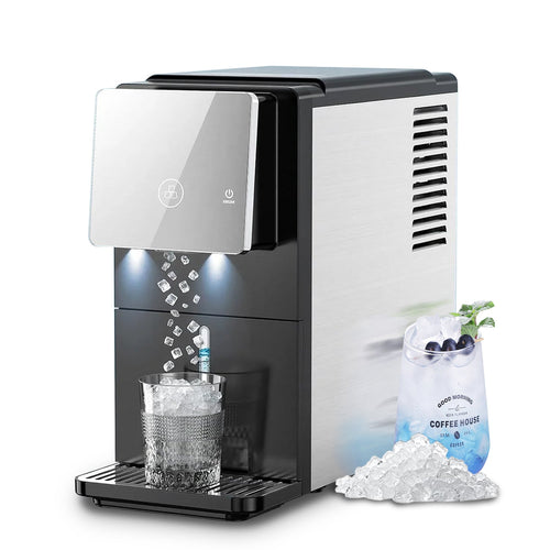 Máquina de hielo en cubitos Cowsar Silent Nugget – 15 kg/24 h, autolimpiante, depósito de 1,8