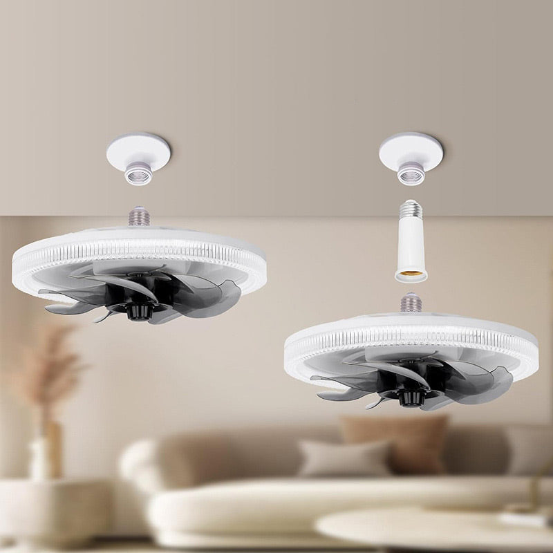 Ventilador silencioso ajustable 2 en 1 con control remoto y luz para dormitorio